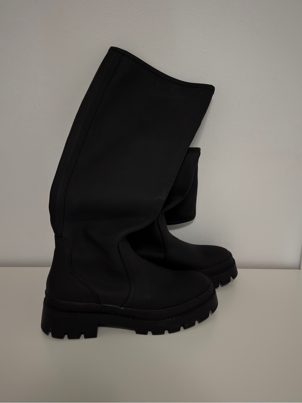Black Women's Tall Chunky Sole Boots